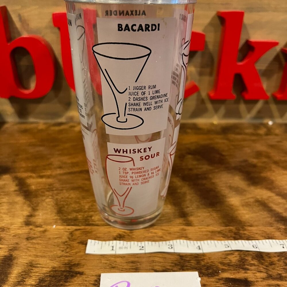 Vintage Cocktail Shaker with Recipes BS - Picture 2 of 7